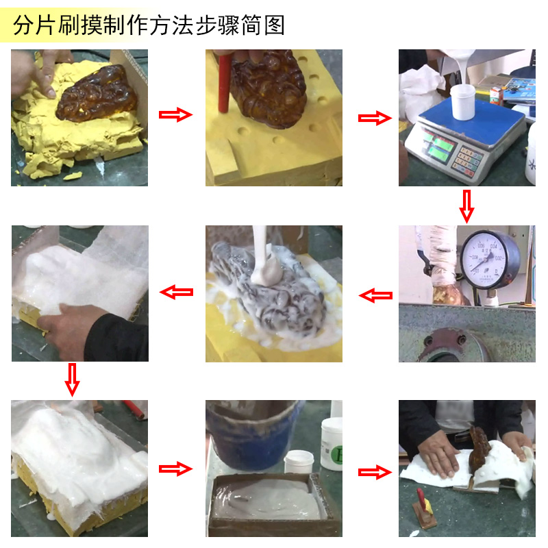 分片刷摸制作硅膠模具 分片刷摸制作硅膠模具
